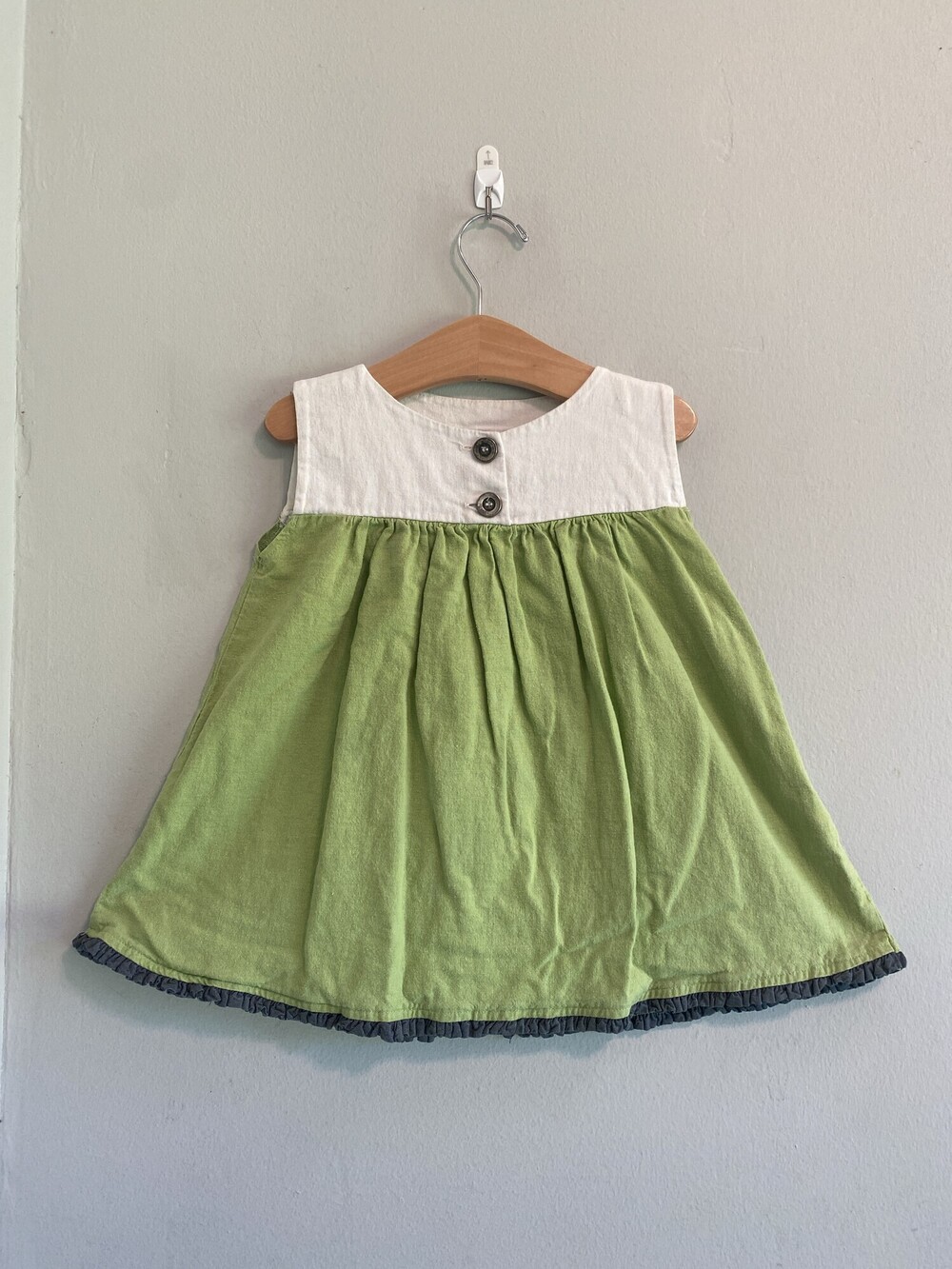 Persnickety Girls Green White Colorblock Ruffle Dress Size 5